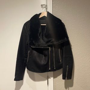 Blank NYC Faux Fur Trim Jacket